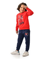Kids Boys 2-Piece Set - T-Shirts & Shorts -Off-White And Plum (100% Cotton)