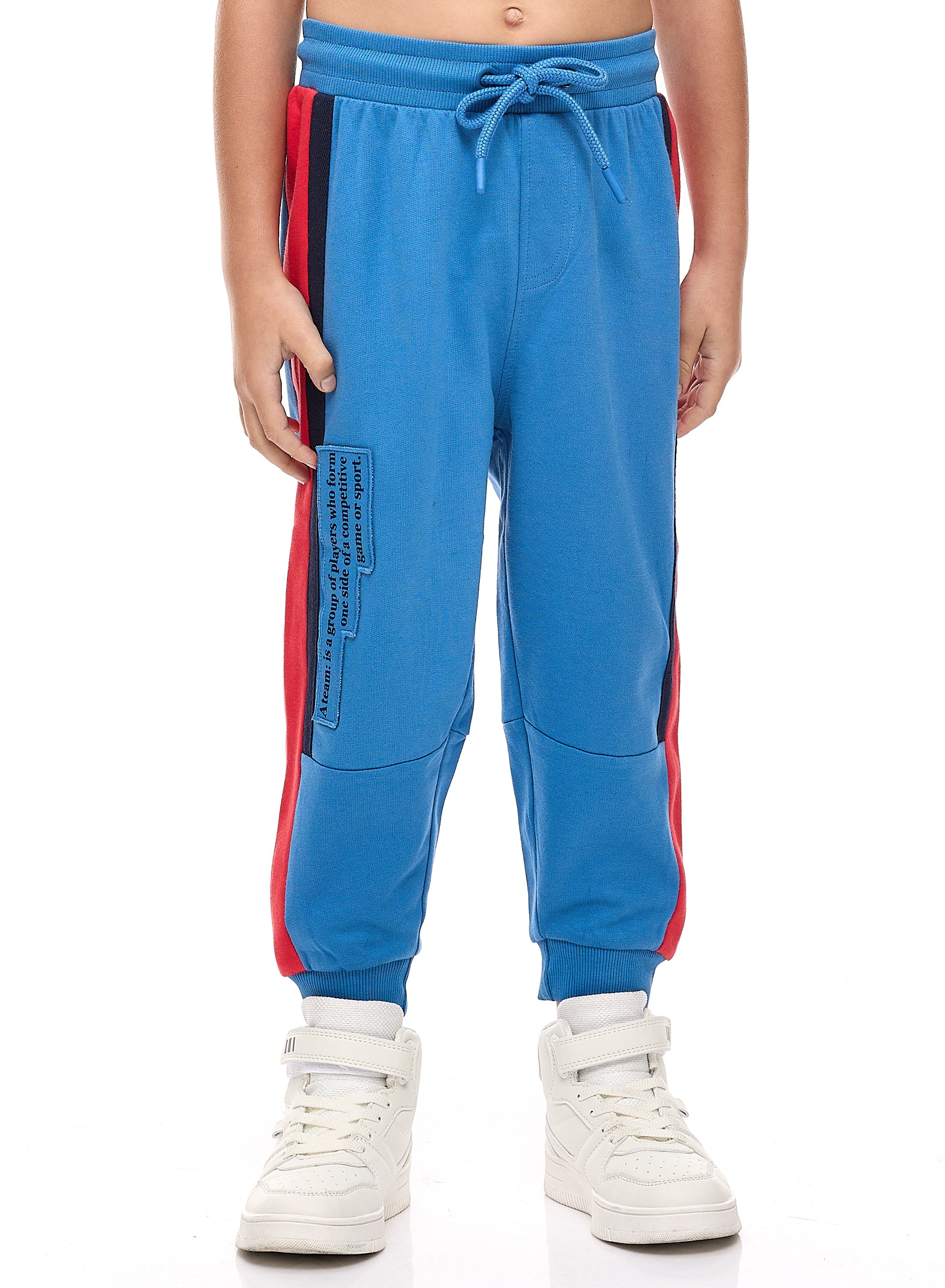 Boys' 2-Piece Sweatshirt Sets With Contrast Blue Sleeves