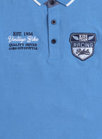 Senior Boys' Polo T-Shirt “ Blue Colour With Embroidered Label Detail