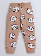 Fashion Infant Set - All Over Printed Sweatshirt And Jogger Set - Lt Brown Aop