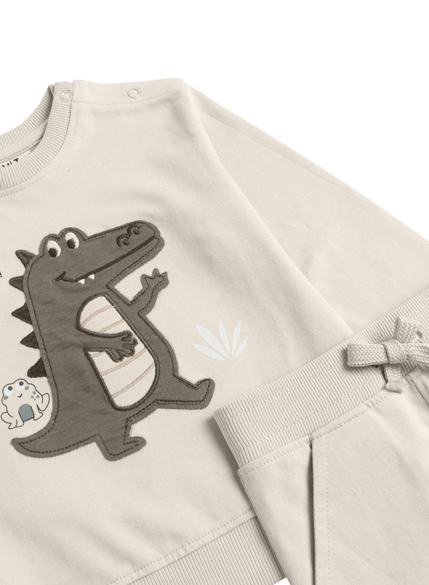 Baby Boys' 2-Piece Set – “Let’s Go Outside” Dino Fleece Sweatshirt & Joggers Set