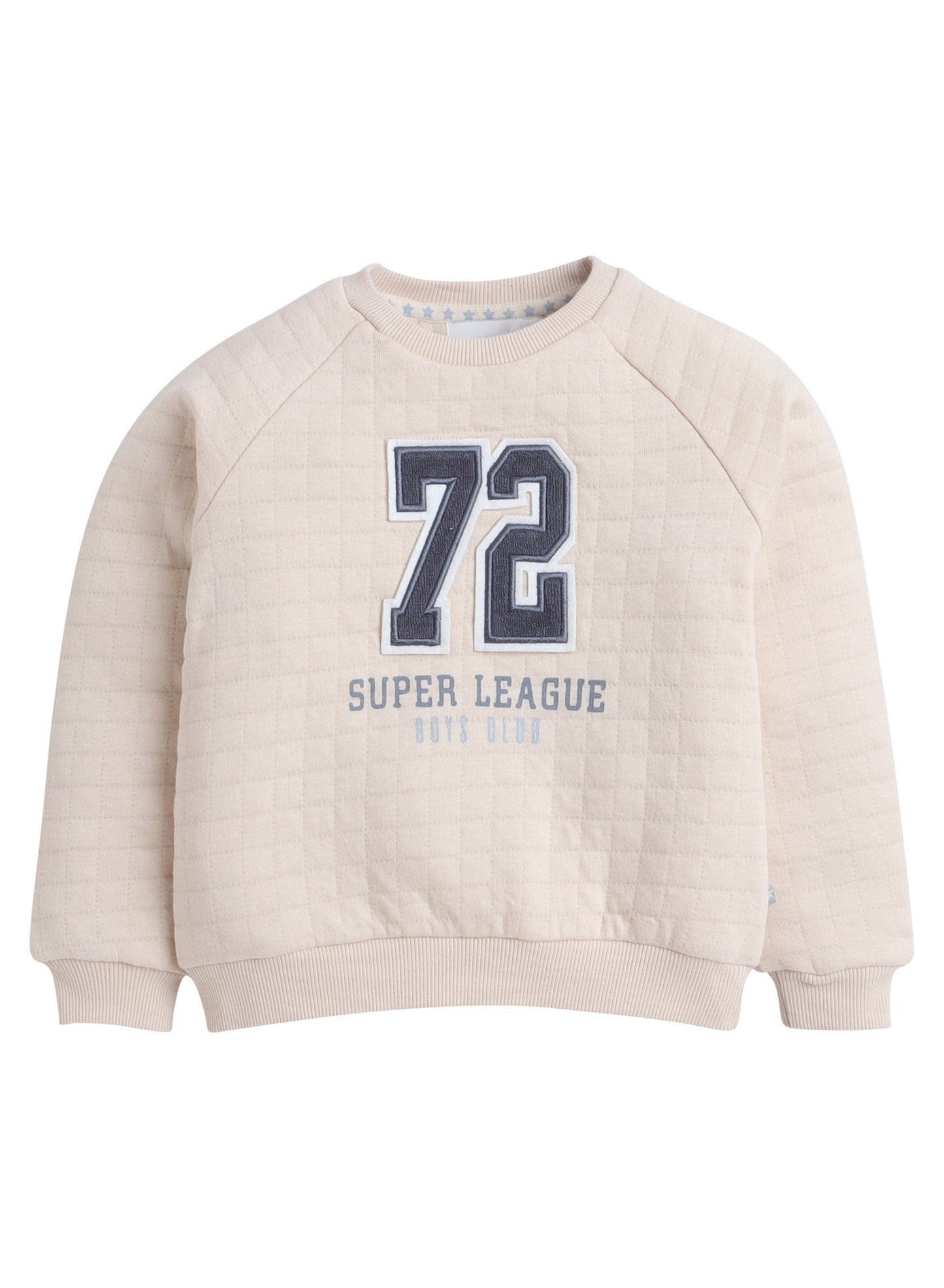 Boys Beige Quilted Sweatshirt Set (12M-5Y)