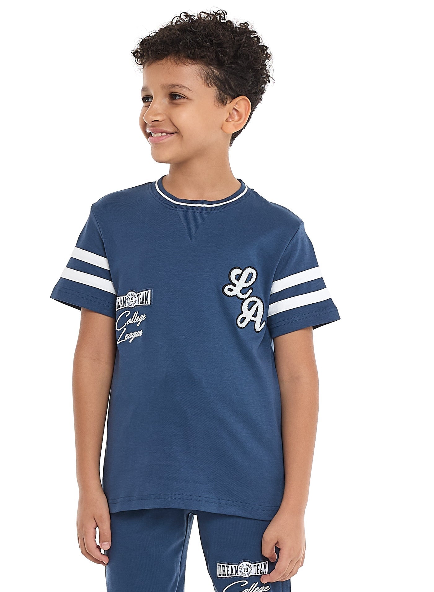 Victor and Jane Sr Boys' LA Aplique Embroidery Set - Blue