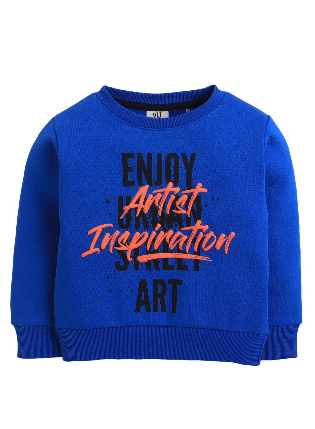 Boys' Printed Crew Neck Sweatshirt “ Blue