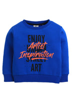Boys' Printed Crew Neck Sweatshirt “ Blue