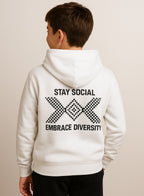 Boys' Off-White Œstay Social Embrace Diversity” Graphic Hoodie