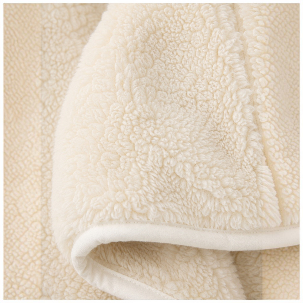 victor and jane girls cream faux fur full zip hoodie jacket with soft textured fleece lining
