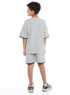 Victor And Jane Boys' Cord Set “ Grey T-Shirt And Shorts Outfit