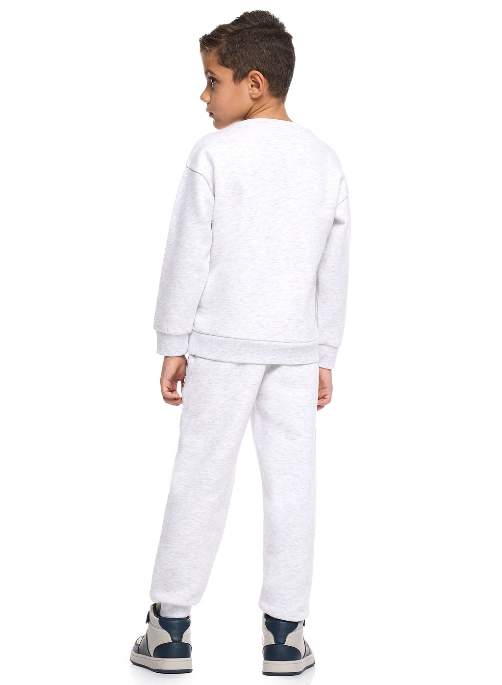 Victor And Jane Cotton Move Graphic Full Sleeves Sweatshirt & Joggers Co-Ord Set - White