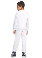 Victor And Jane Cotton Move Graphic Full Sleeves Sweatshirt & Joggers Co-Ord Set - White