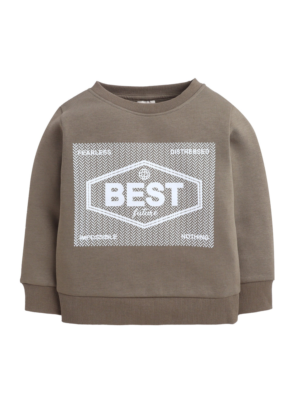 Boys' Olive Green "Best Future" Graphic Sweatshirt