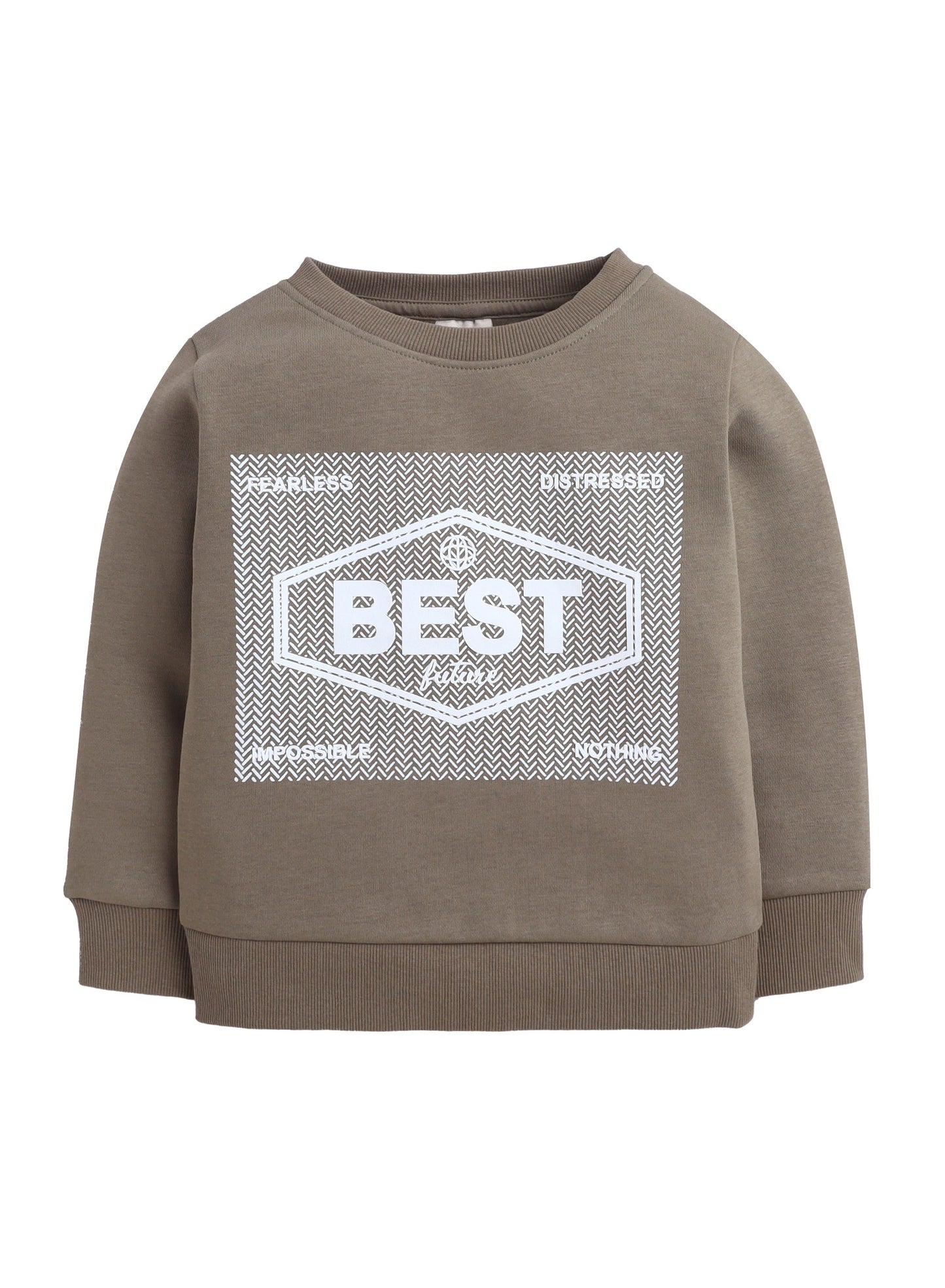 Boys' Olive Green "BEST Future" Graphic Sweatshirt
