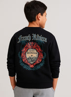 Boys’ Black Graphic Sweatshirt With Regal Back Print