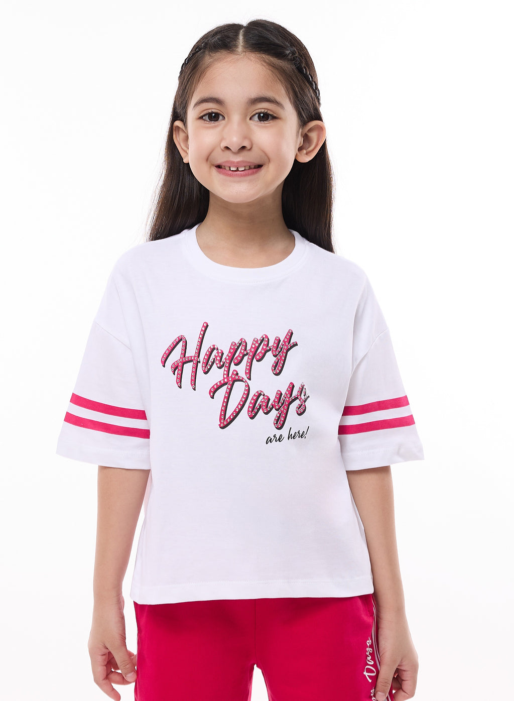 Girls 2Pc Set - Embellished Top With Matching Straight Pants