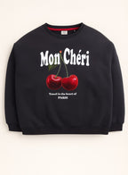 Mon Chã©Ri Cherry Print Sweatshirt “ 100% Cotton Fleece | Puff Print |