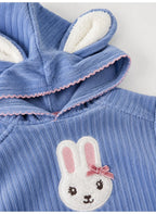 Baby Girls Bunny Hoodie and Pants Set with Ear Detail