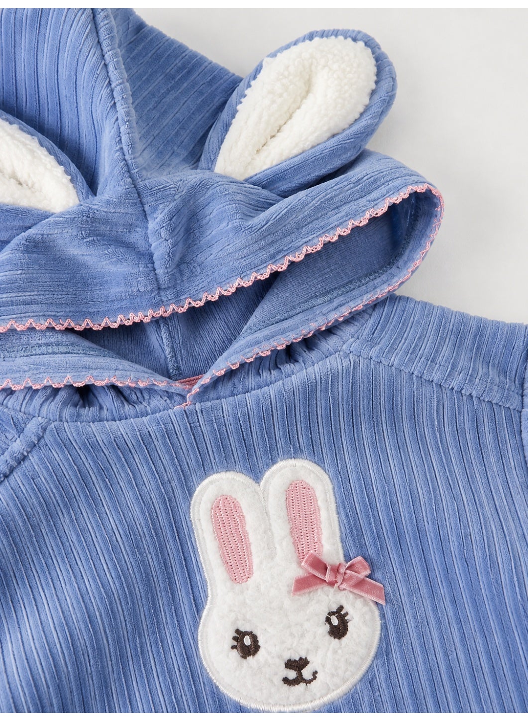 Baby Girls Bunny Hoodie and Pants Set with Ear Detail
