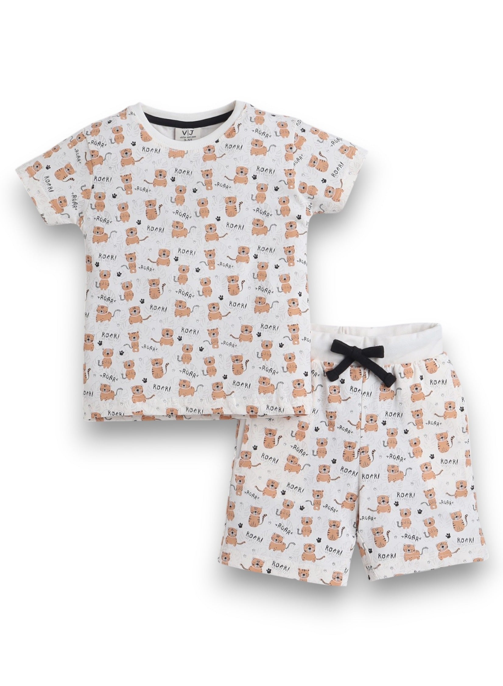 Victor And Jane - All-Over Printed T-Shirt And Shorts Pyjama Set