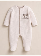 Baby Girls Quilted Footed Onesies (2-Piece Pack)