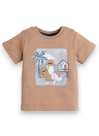 Baby Boys 2Pc Set - Brown T-Shirt And Matching Shorts Set