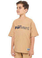 Victor And Jane Boys' Jacquard Set “ Sand Colour Striped Design With Textured Material