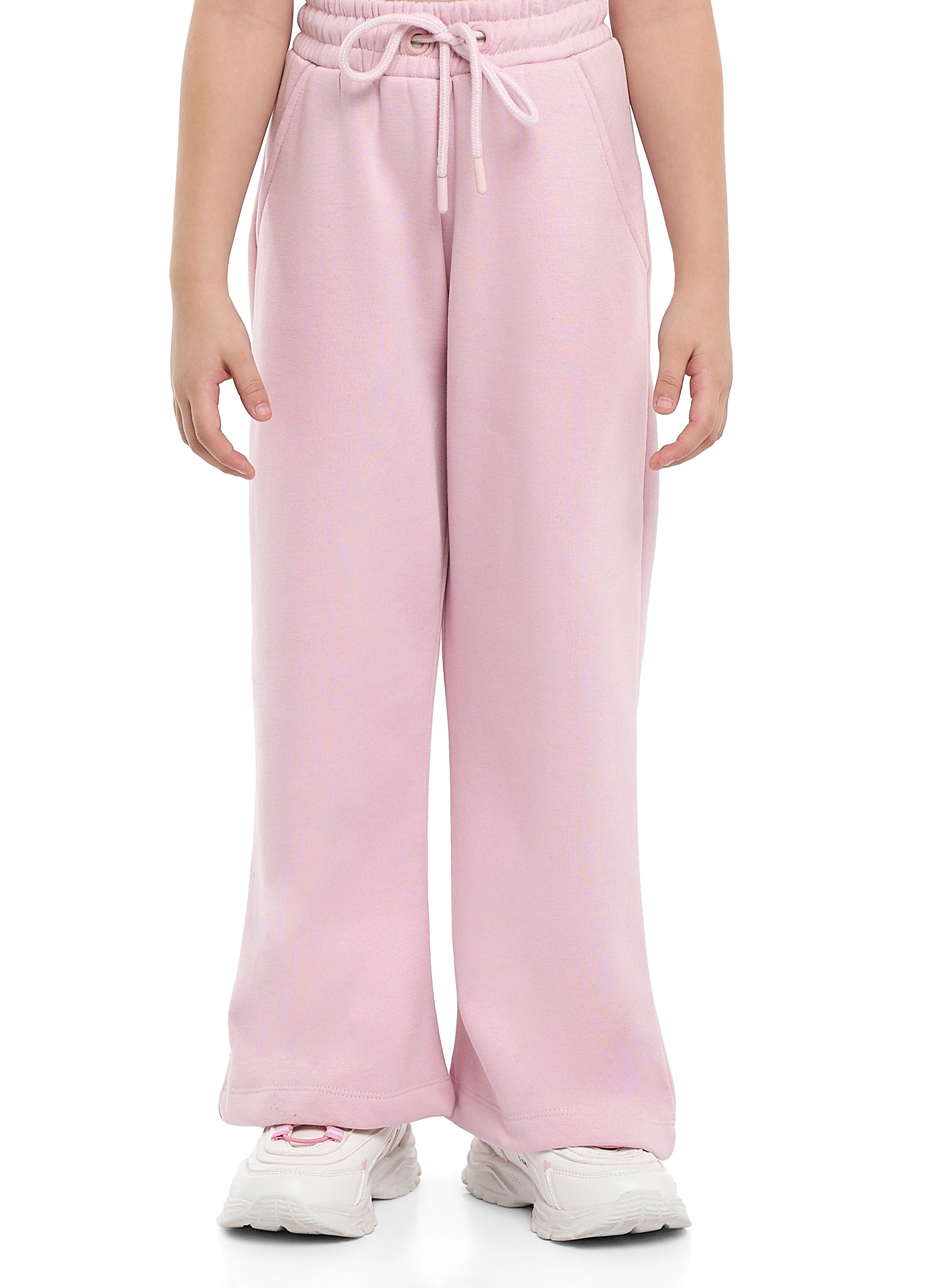 Girls Chic Sequin Fleece Tracksuit “ Pink 2-Piece Set