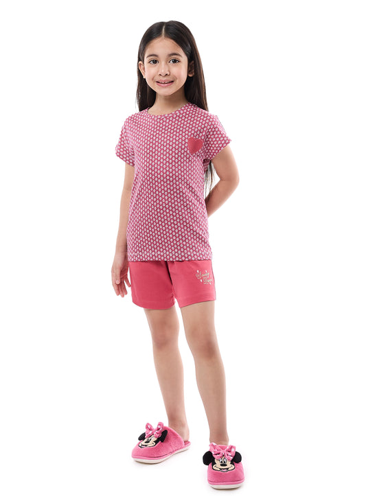Victor and Jane Girls' PJ Set – Soft Shorts and Top Sleepwear Set 2-3YRS