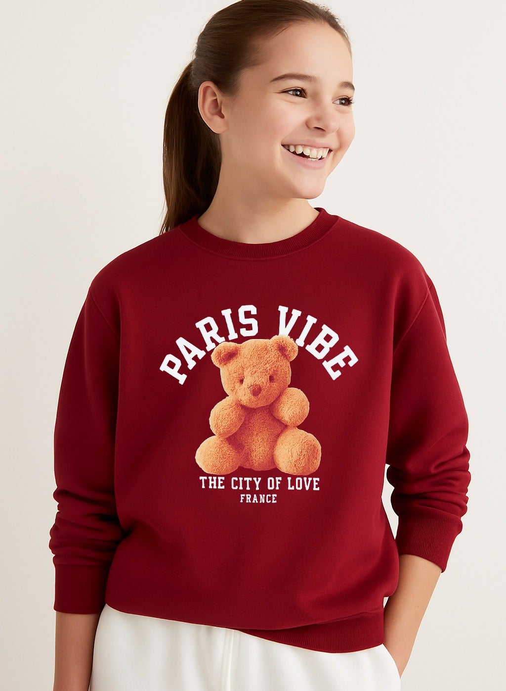 Paris Vibe Graphic Sweatshirt – 100% Cotton Fleece | Puff Print |