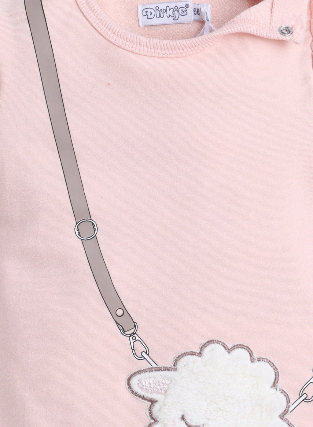 Dirkje Sheep Patched Sweatshirt And Pant Set - Pink/Grey