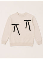 Girls Bow Detail Sweatshirt and Wide Leg Pants Set