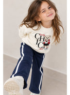 Girls Graphic Sweatshirt and Wide Leg Pants Set