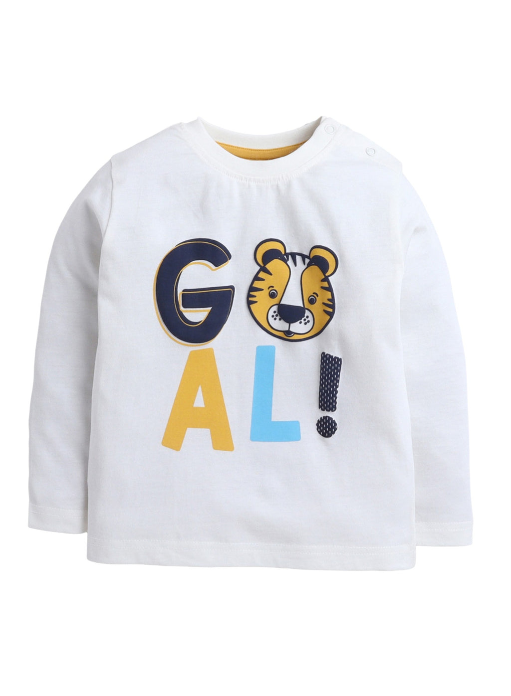Victor And Jane Cotton Fleece Tigers Team Graphic Full Sleeves Jacket And Joggers Set With T-Shirt - Navy Blue/Yellow/White