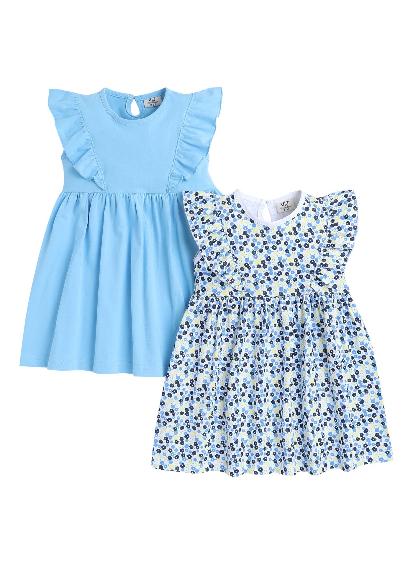 Victor And Jane - All-Over Printed Ruffle Dress (Pack Of 2)