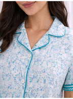 Women'S Printed Pyjama Set With Contrast Piping