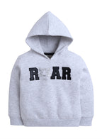 Girls Œroar” Tiger Fleece Hoodie “ Grey