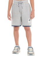 Oversized - Boys' Jacquard 2-Piece Set - T-Shirt With Badge And Sleeve Detail And Matching Shorts With Pockets,