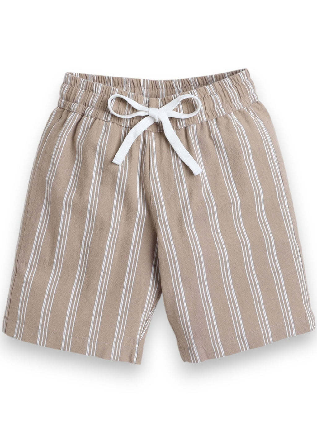 Victor And Jane Boys' Casual Cotton Shirt & Shorts Set “ Short Sleeve Outfit - Beige