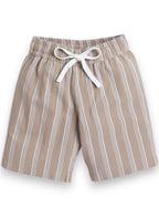 Victor And Jane Boys' Casual Cotton Shirt & Shorts Set “ Short Sleeve Outfit - Beige