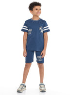 Victor And Jane Sr Boys' La Aplique Embroidery Set - Blue
