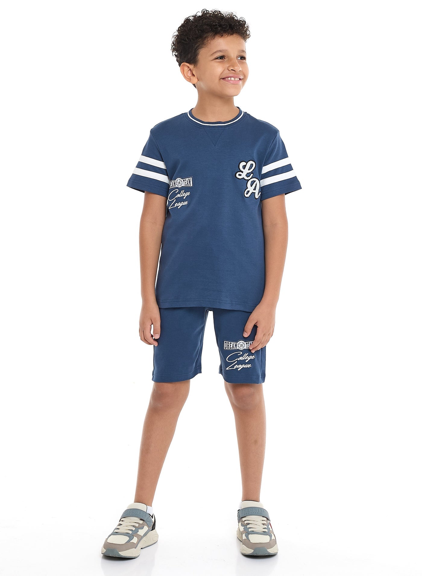 Victor and Jane Sr Boys' LA Aplique Embroidery Set - Blue