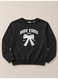 Girls Good Vibes Graphic Pullover Top