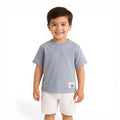 Junior Boys Ribbed Cotton T-Shirt- Grey