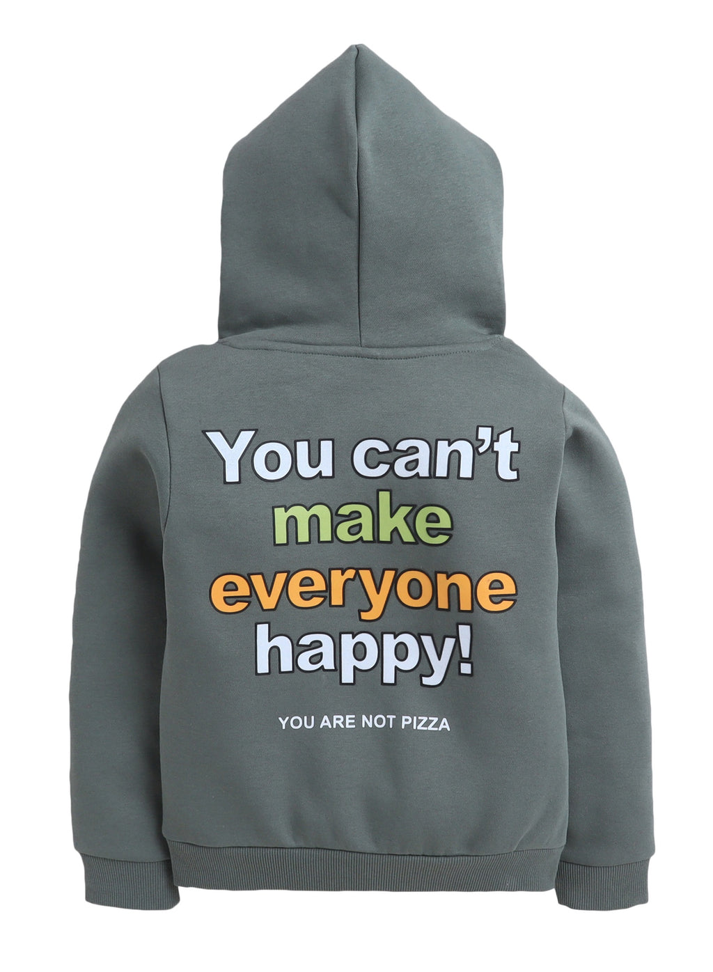 Boys' Olive Green Hoodie With Œyou Can’T Make Everyone Happy” Print