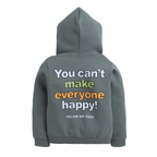 victor and jane boys olive hoodie with back graphic print saying You can't make everyone happy! You are not pizza