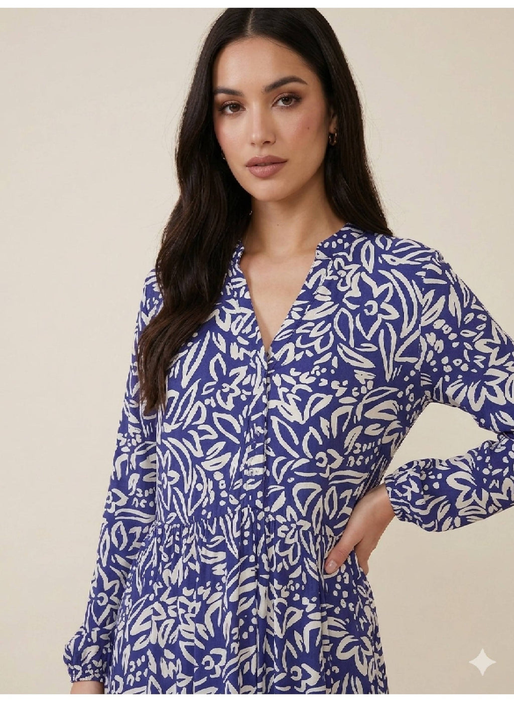 Floral Maxi Dress With Button Front