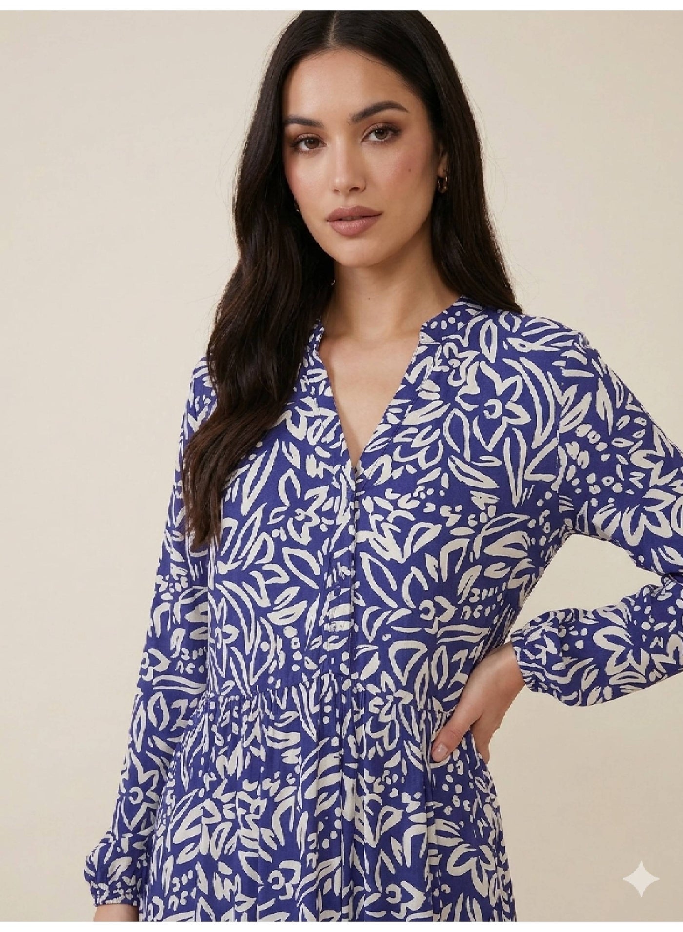 Floral Maxi Dress With Button Front