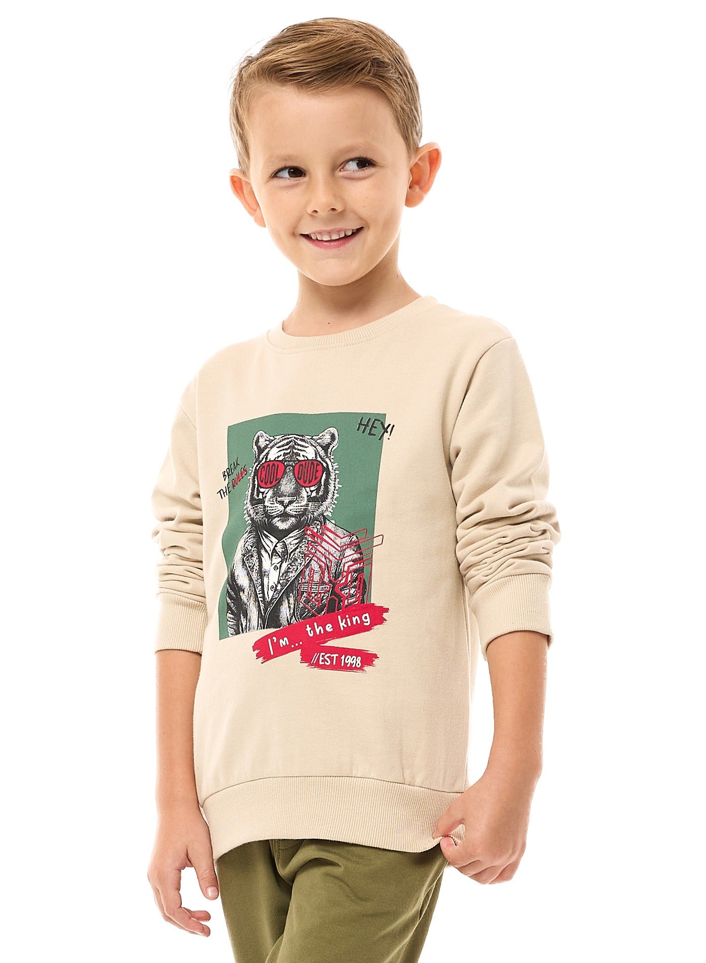 Boys Sweat-Shirt Beige-Olive