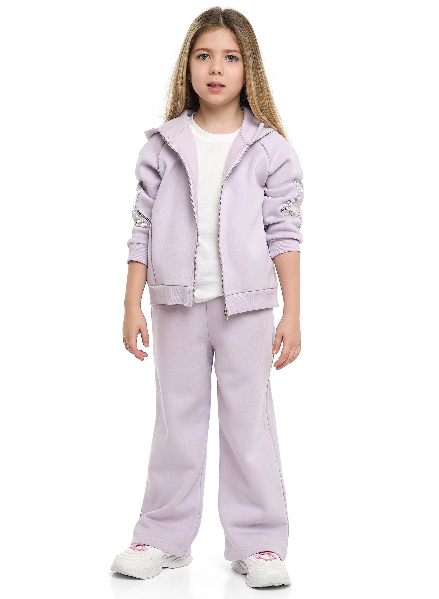 Girls Starstruck Fleece Tracksuit – Lilac 2-Piece Set