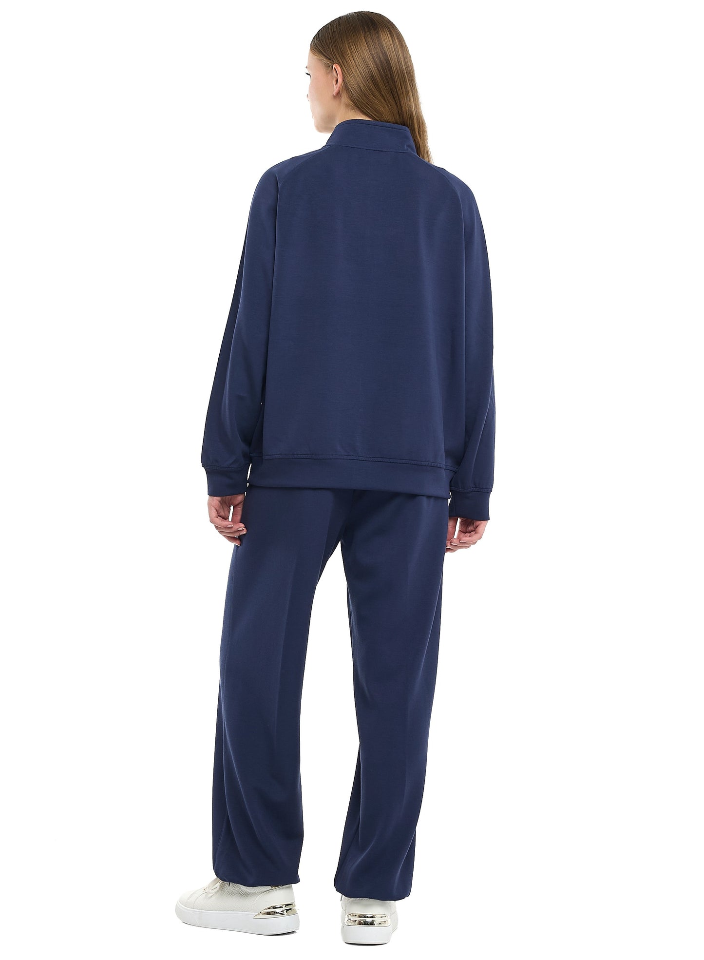 Girls’ Navy Striped Track Set – Zip-Up Jacket & Joggers