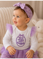Baby Girls Long Sleeve Bodysuit and Tulle Skirt Leggings Set with Socks and Headband (4-Piece)